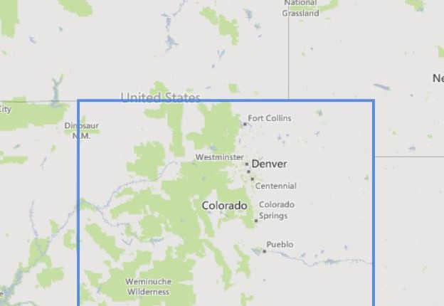 מפה של קולורדו ארה"ב