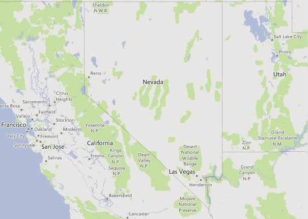 מדינת נבדה בארה"ב מפה